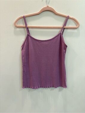 Vintage Y2K 725 Intimates Heather Lavender Lettuce-Hem Cami Top